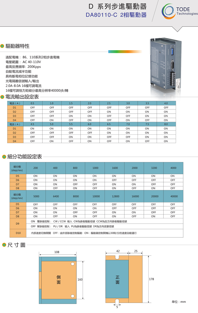 110步进驱动器2相DA80110